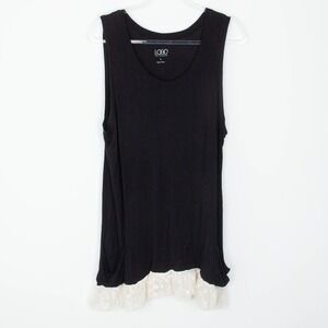 Logo Layers Lori Goldstein Womens Sleeveless Tunic Size‎ L Black Lace Whimsigoth